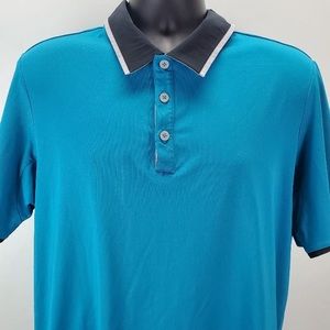Adidas Climacool Mens Size Large Polo Golf Shirt Performance Stretch Teal